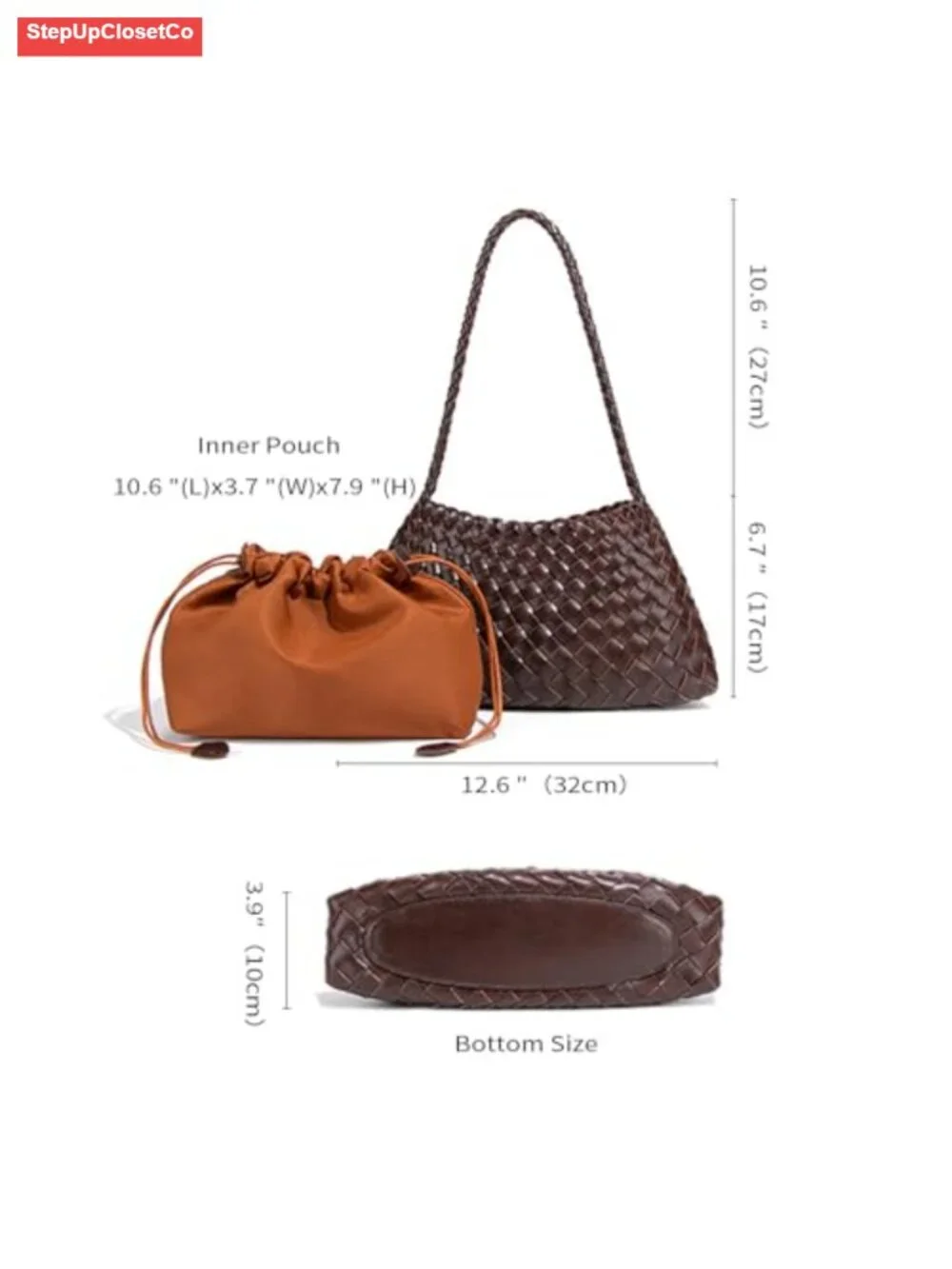 Vegan Leather Woven Hobo Bag - Slouchy Shoulder Tote